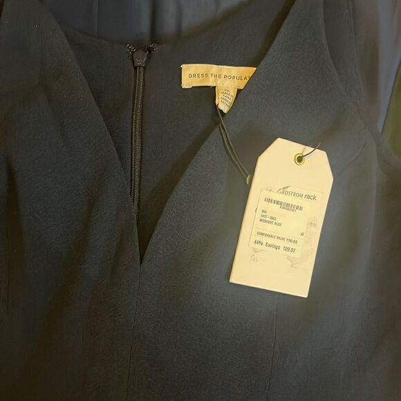 DRESS THE POPULATION Iris V-Neck Side Slit Gown size XL midnight blue - Picture 10 of 11